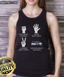 Seattle Seahawks football logo tank top featuring vibrant colors and a sporty design for fans.