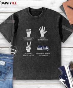 Alt Text: Seattle Seahawks football logo washed t-shirt, featuring vibrant colors and a relaxed fit for fans.