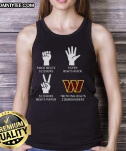 Alt Text: Stylish tank top featuring the Washington Commanders football logo, perfect for fans and casual wear.
