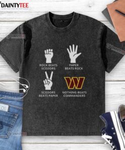 Washington Commanders Football logo on a washed T-shirt, showcasing team spirit and casual style for fans.