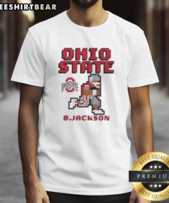 Good Ohio State Buckeyes Football Bo Jackson Retro Baller T-Shirt featuring vintage design and team colors.