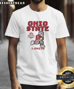 Good Ohio State Buckeyes Football Jeremiah Smith Retro Baller T-Shirt featuring vintage design and team colors.