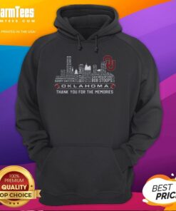 Oklahoma Sooners hoodie featuring skyline design and player names, celebrating team spirit and memorable moments.