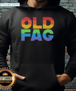 Good Old Fag Pride Hoodie featuring vibrant rainbow colors and a stylish design, celebrating LGBTQ+ pride and identity.