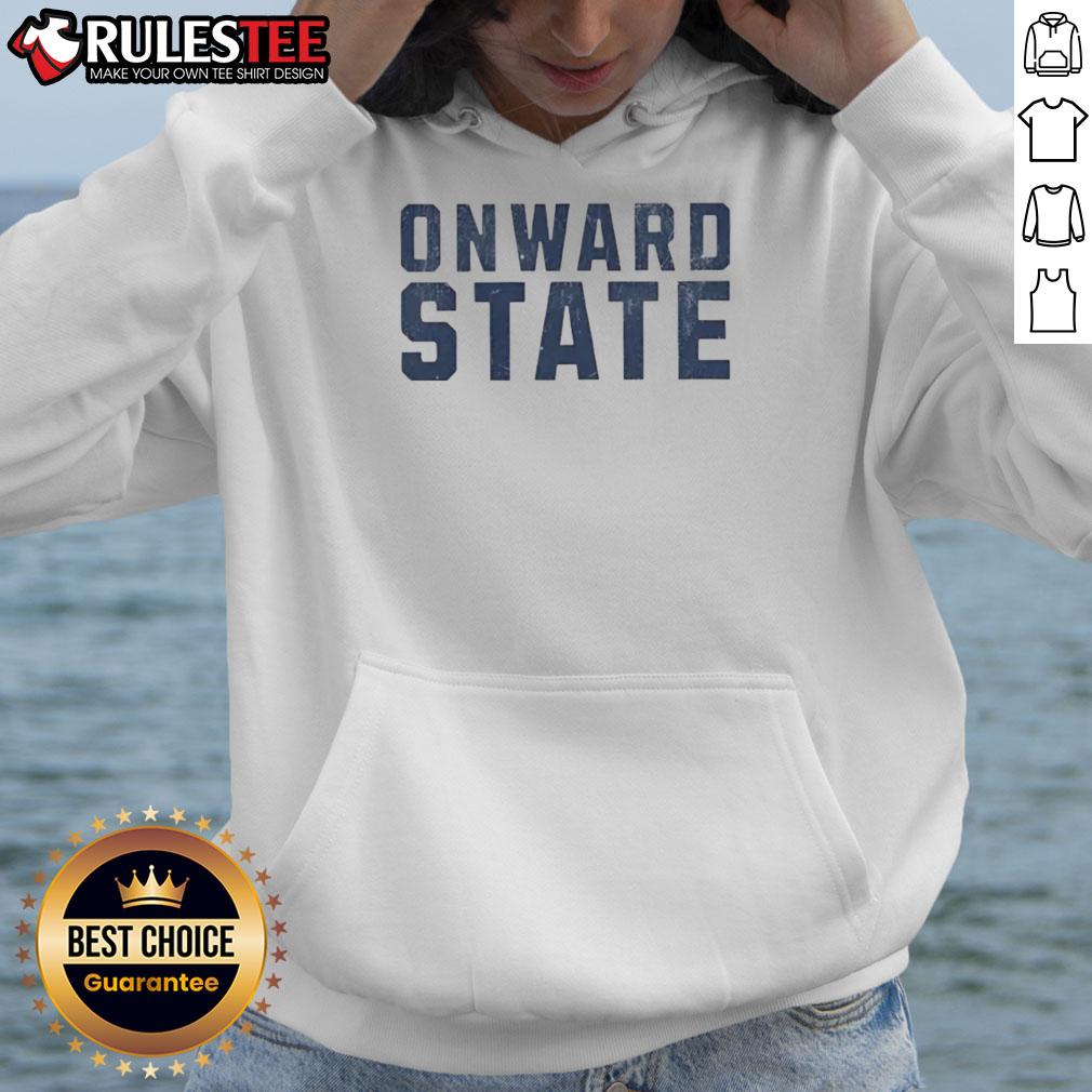 Good Onward State Text Simple Hoodie Good Onward State Text Simple Hoodie in navy blue, featuring a minimalist design perfect for casual wear.