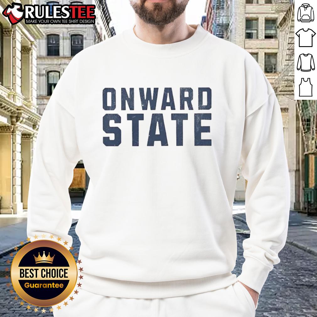 Good Onward State Text Simple Sweatshirt Good Onward State Text Simple Sweatshirt in navy blue, featuring bold white lettering for a stylish casual look.