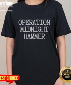 Good Operation Midnight Hammer Ladies Tee featuring a stylish design, perfect for casual wear and fans of graphic tees.