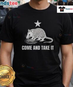 Good Opossum Come And Take It Logo T-Shirt featuring a playful opossum graphic and bold text design.