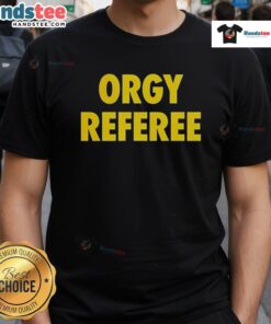 Good Orgy Referee Logo T-Shirt featuring a playful design perfect for party enthusiasts and fun events.