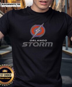 Good Orlando Storm Football Logo T-Shirt featuring vibrant team colors and a bold logo, perfect for fans and sports enthusiasts.