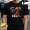 Alt Text: Virginia Cavaliers Football helmet t-shirt celebrating the 2025 victory, featuring 'Good Party Like It's 2025' design.