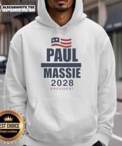 Good Paul Massie 2028 President flag hoodie, featuring a patriotic design and vibrant colors for supporters.