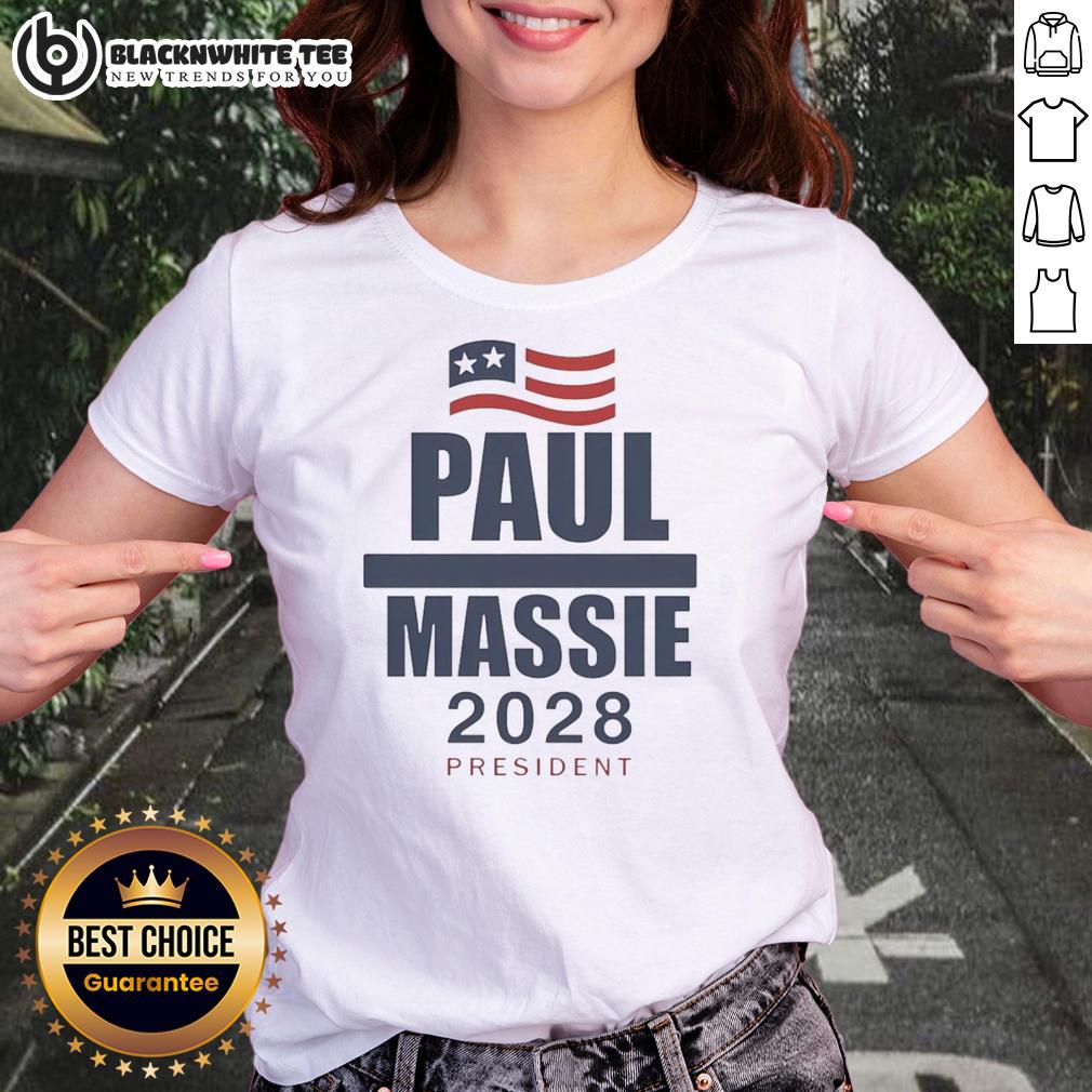 Good Paul Massie 2028 President Flag Ladies Tee Good Paul Massie 2028 President flag design on a ladies tee, showcasing support for his presidential campaign.