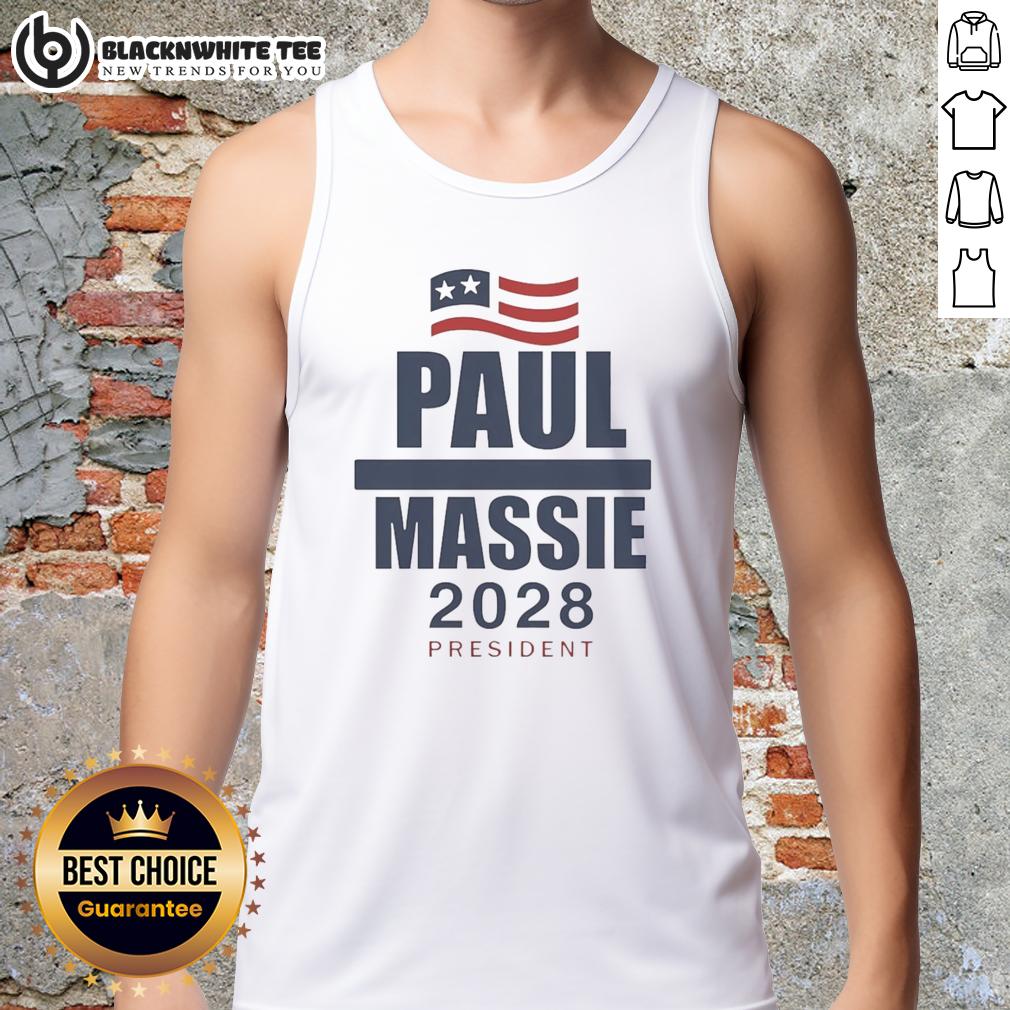 Good Paul Massie 2028 President Flag Tank Top Good Paul Massie 2028 President flag tank top featuring a vibrant design and campaign logo for summer wear.