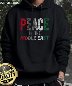 Palestine flag hoodie promoting peace in the Middle East, featuring vibrant colors and a stylish design for supporters.
