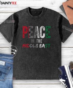 Good Peace in the Middle East t-shirt featuring a washed Palestine flag design, symbolizing hope and unity.