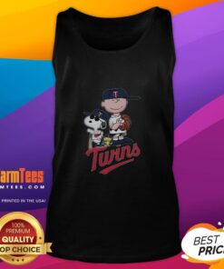 Good Peanuts characters on a Minnesota Twins tank top, perfect for baseball fans and summer casual wear.