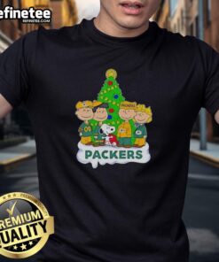 Good Peanuts Characters X Green Bay Packers Christmas T-Shirt featuring festive designs and team spirit for the holidays.
