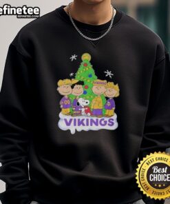 Good Peanuts Characters X Minnesota Vikings Christmas Sweatshirt featuring festive designs perfect for holiday cheer.