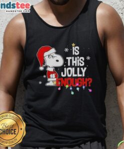 Good Peanuts Snoopy Merry Christmas tank top featuring a festive design with Snoopy celebrating the holiday spirit.