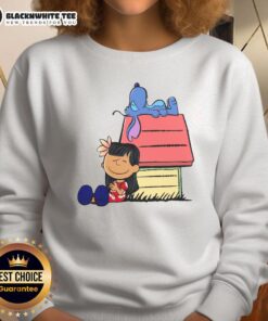 Good Peanuts Snoopy X Stitch & Lilo sweatshirt featuring 'It Means Nobody Gets Left Behind' design for cozy style.