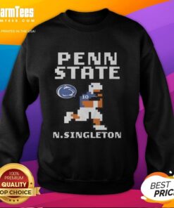 Men's Penn State Nittany Lions sweatshirt featuring Nicholas Singleton logo for football fans and supporters.