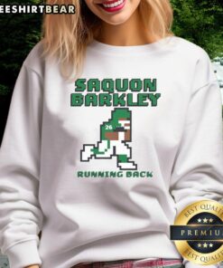 Good Philadelphia Eagles Saquon Barkley running back pixel sweatshirt featuring vibrant graphics and team colors.