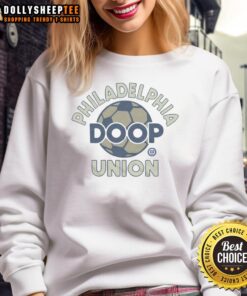 Good Philadelphia Union Doop Sweatshirt in navy blue, featuring team logo, perfect for fans and game day wear.