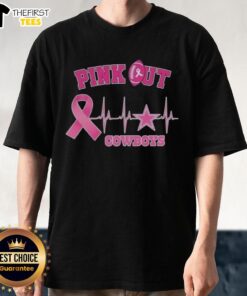 Good Pink Out Breast Cancer Heartbeat Dallas Cowboys T-Shirt