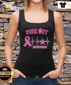 Good Pink Out Breast Cancer Heartbeat Dallas Cowboys Tank Top showcasing team spirit and support for breast cancer awareness.