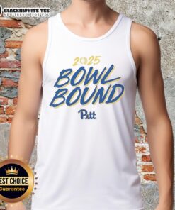 Good Pittsburgh Panthers Football 2025 Bowl Bound tank top design featuring team colors and logo.