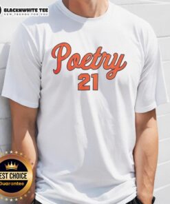 Good Poetry 21 Syracuse Orange Men's Basketball T-Shirt featuring vibrant team colors and logo for fans and players.