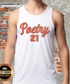 Good Poetry 21 Syracuse Orange men's basketball tank top featuring vibrant colors and logo design for sports fans.
