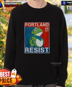 Good Portland Frog 86/47 sweatshirt featuring a vibrant frog design, perfect for casual wear and Portland fans.