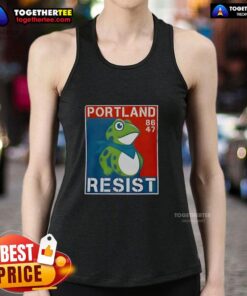 Good Portland Frog 86-47 Tank Top featuring a vibrant frog graphic, perfect for casual summer outings and unique fashion.