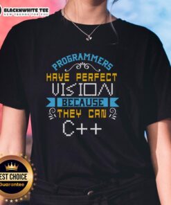 Alt Text: Good Programmers Have Perfect Vision C Ladies Tee featuring a stylish design for tech-savvy women.