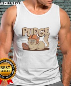 Good Pudge the Cat football tank top featuring a playful cat design, perfect for pet lovers and sports enthusiasts.
