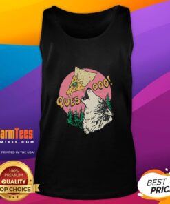 Good Queso Lupus Wolf Pizza tank top featuring a playful wolf graphic and vibrant colors, perfect for pizza lovers.