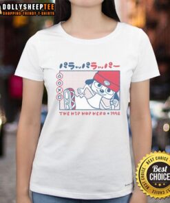 Alt Text: Good Rappa Dog The Hip Hop Hero 1996 Ladies Tee featuring vibrant graphics and a stylish design for hip hop fans.