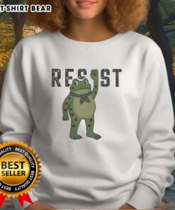 Good Resist Portland Frog Sweatshirt featuring a vibrant frog design, perfect for casual wear and eco-conscious fashion.