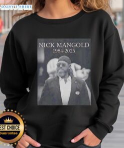 Alt Text: Good Rip Nick Mangold 1984-2025 sweatshirt featuring a stylish design celebrating the NFL star's legacy.