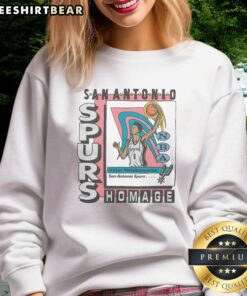 Good San Antonio Spurs trading card featuring Victor Wembanyama on a stylish sweatshirt design.
