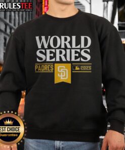 San Diego Padres 2025 World Series MLB sweatshirt featuring bold team logo and vibrant colors, perfect for fans.