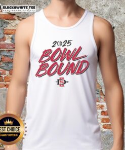 Good San Diego State Aztecs Football 2025 Bowl Bound tank top showcasing team pride and style for fans.