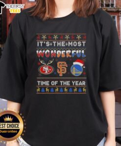 Good San Francisco 49ers x Giants and Golden State Warriors ladies tee for sports fans during the holiday season.