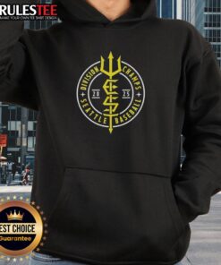 Seattle Mariners 2025 Division Champs Trident Hoodie showcasing team logo and vibrant colors for fans.