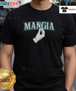 Good Seattle Mariners Seattle Mangia Hand T-Shirt showcasing vibrant team colors and logo, perfect for fans.