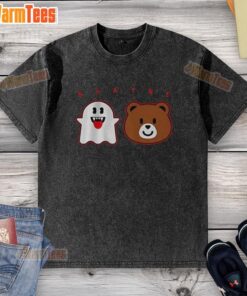 Good Shayne Gostisbehere Ghost Bear Halloween washed t-shirt featuring a fun graphic design for hockey fans.