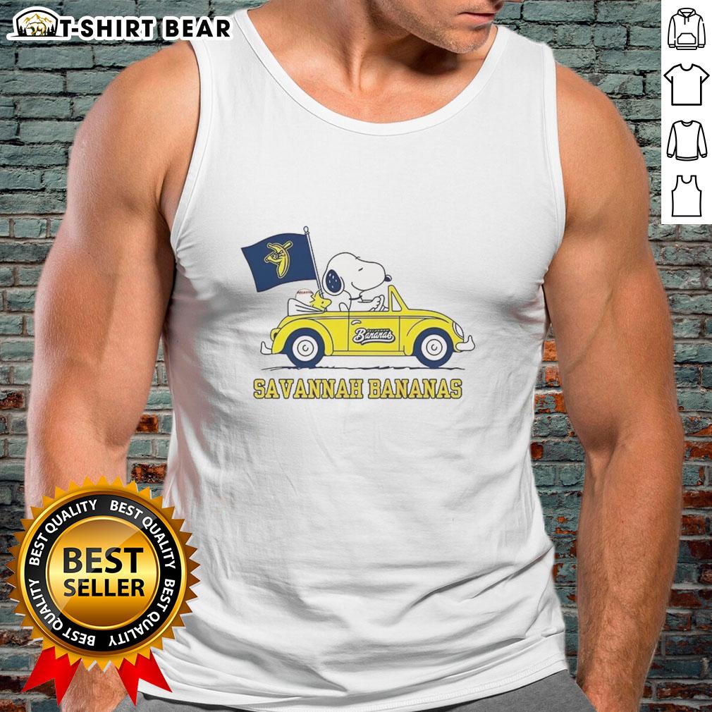 Good Snoopy And Woodstock Peabuts X Savannah Bananas Baseball Lover Tank Top Alt Text: Good Snoopy and Woodstock baseball lover tank top featuring Peanuts and Savannah Bananas design for fans.
