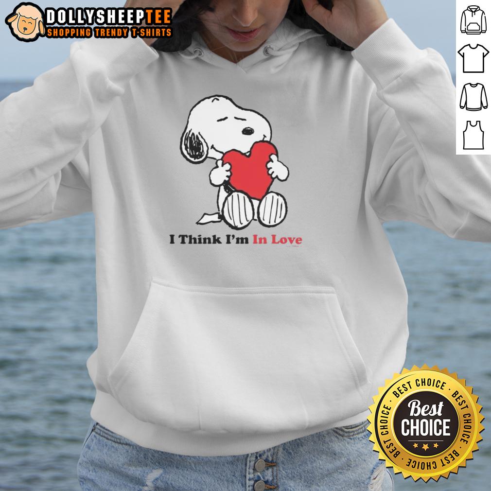 Good Snoopy I Think I'M In Love Hoodie Good Snoopy I Think I'm In Love Hoodie featuring a cute Snoopy graphic, perfect for fans of Peanuts and cozy fashion.